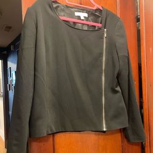 Asymmetrical zip close blazer